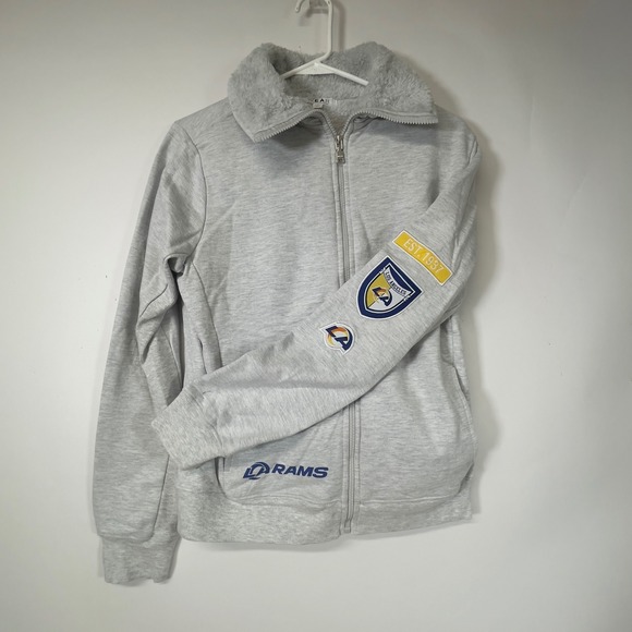 Wear by Erin Andrews LA Rams Women's Full Zip Jacket Fur Collar Size Small S - Picture 1 of 9